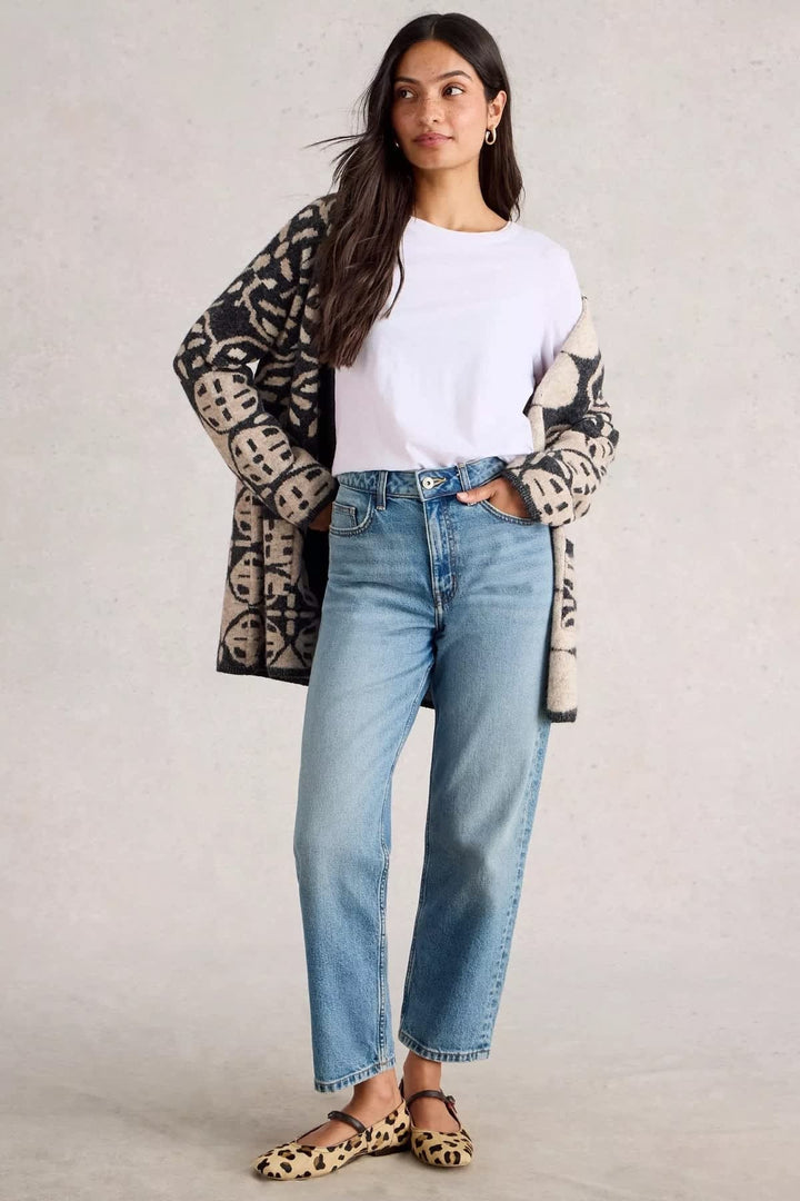 Front view Clara long-sleeve crew-neck White Stuff women&