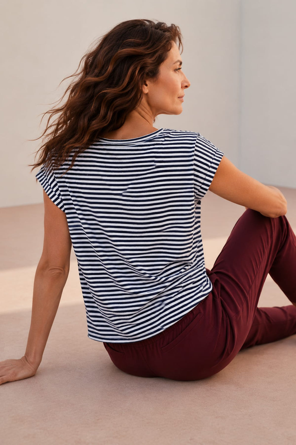 Women's Kennys Striped T-Shirt with Sparkly Details (Front View)