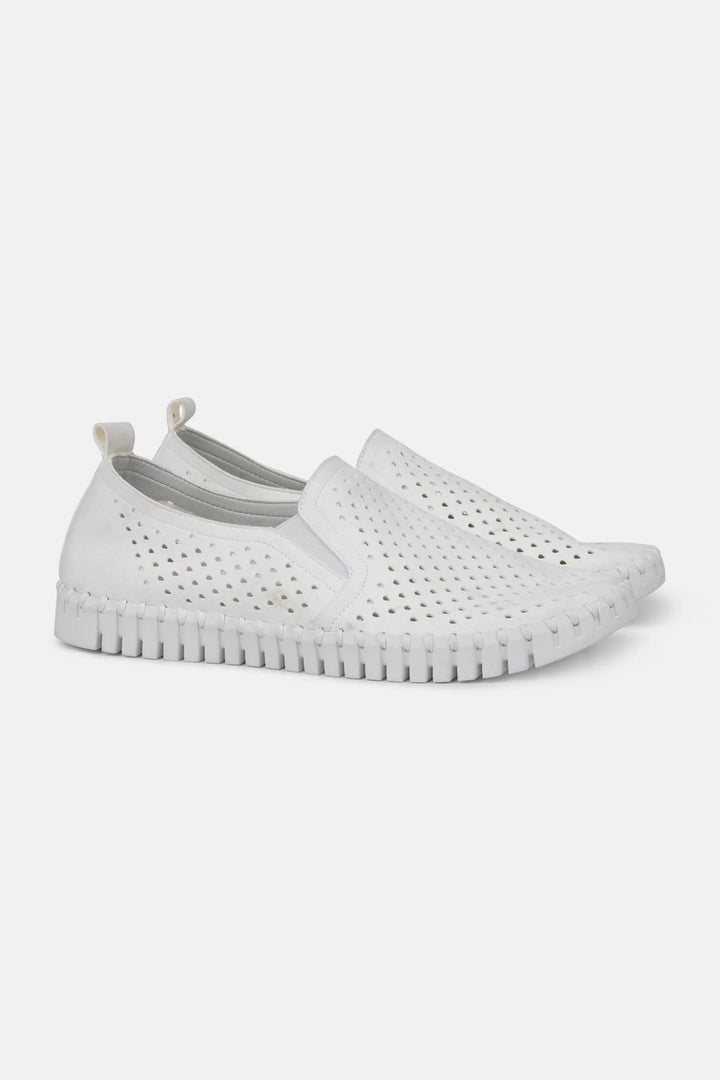 Perforated slip-on shoe