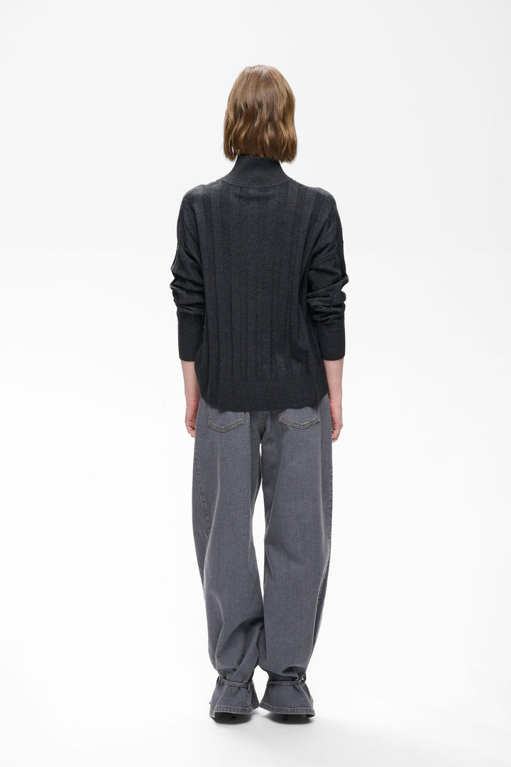 Tricot à col roulé côtelé Tessi vue de face pour femme Inwear