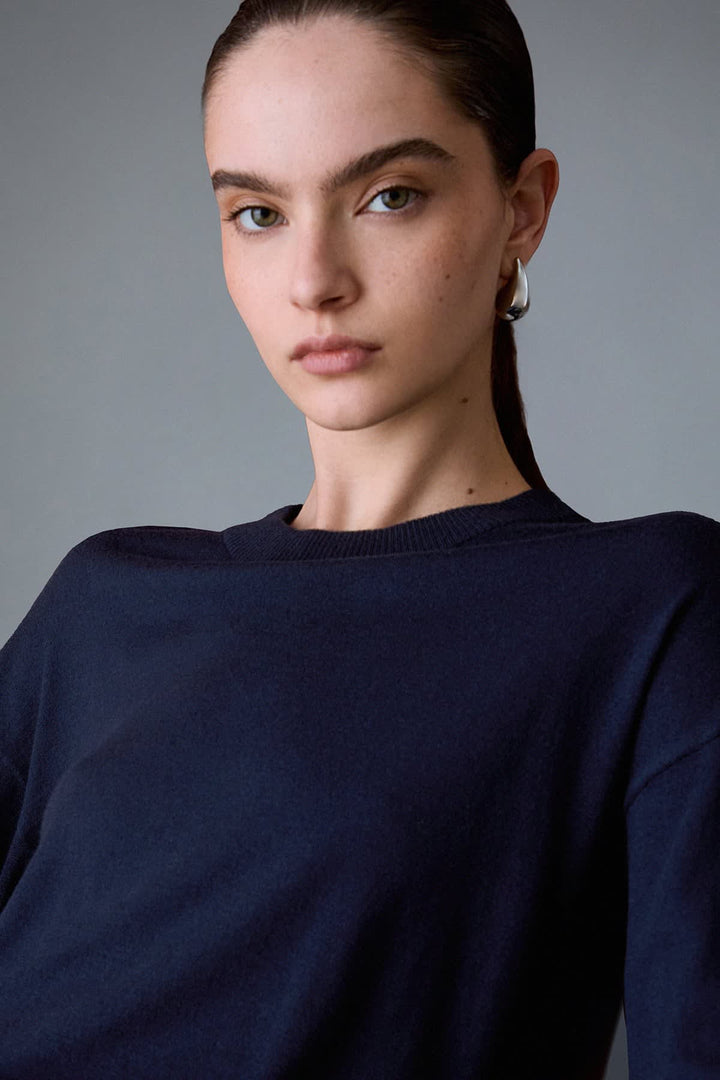Tricot classique à encolure ronde pour femme liujo