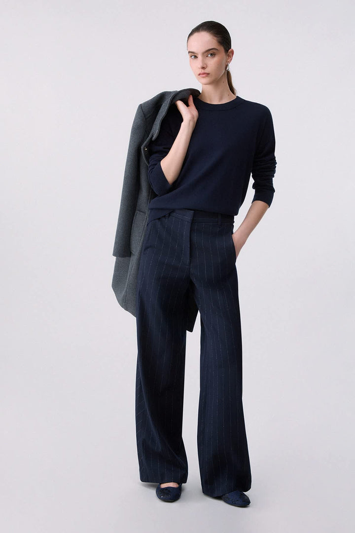 Tricot classique à encolure ronde pour femme liujo