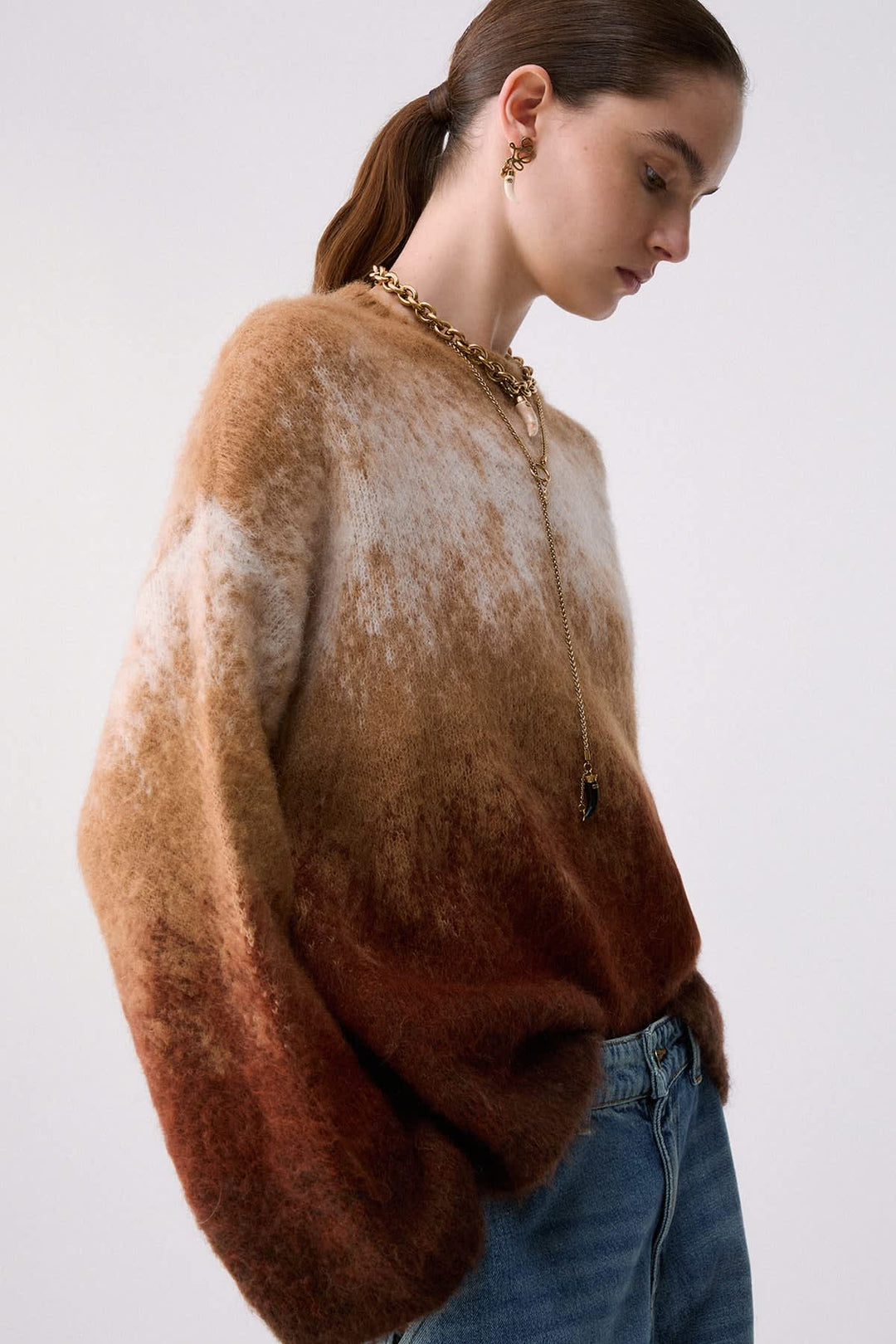 Tricot dégradé à manches longues pour femme liujo