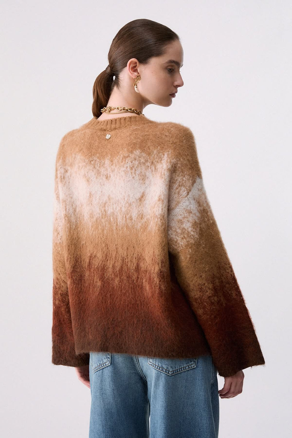 Tricot dégradé à manches longues pour femme liujo