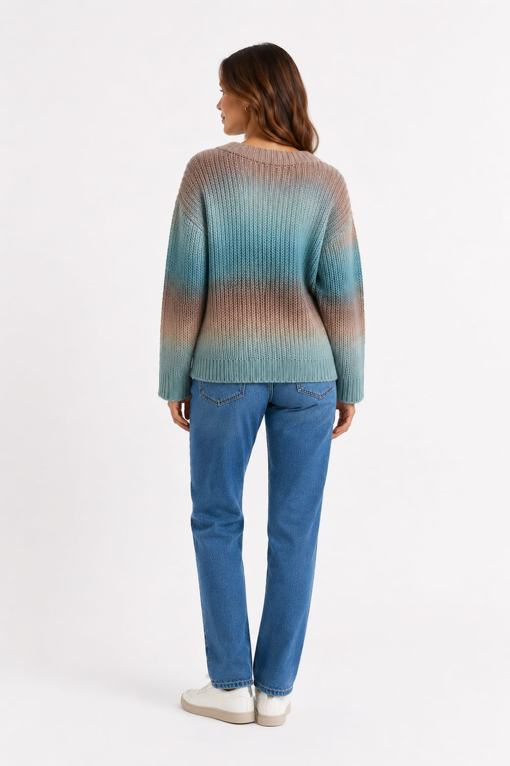 Women's Coco y Club gradient knit button-front sweater