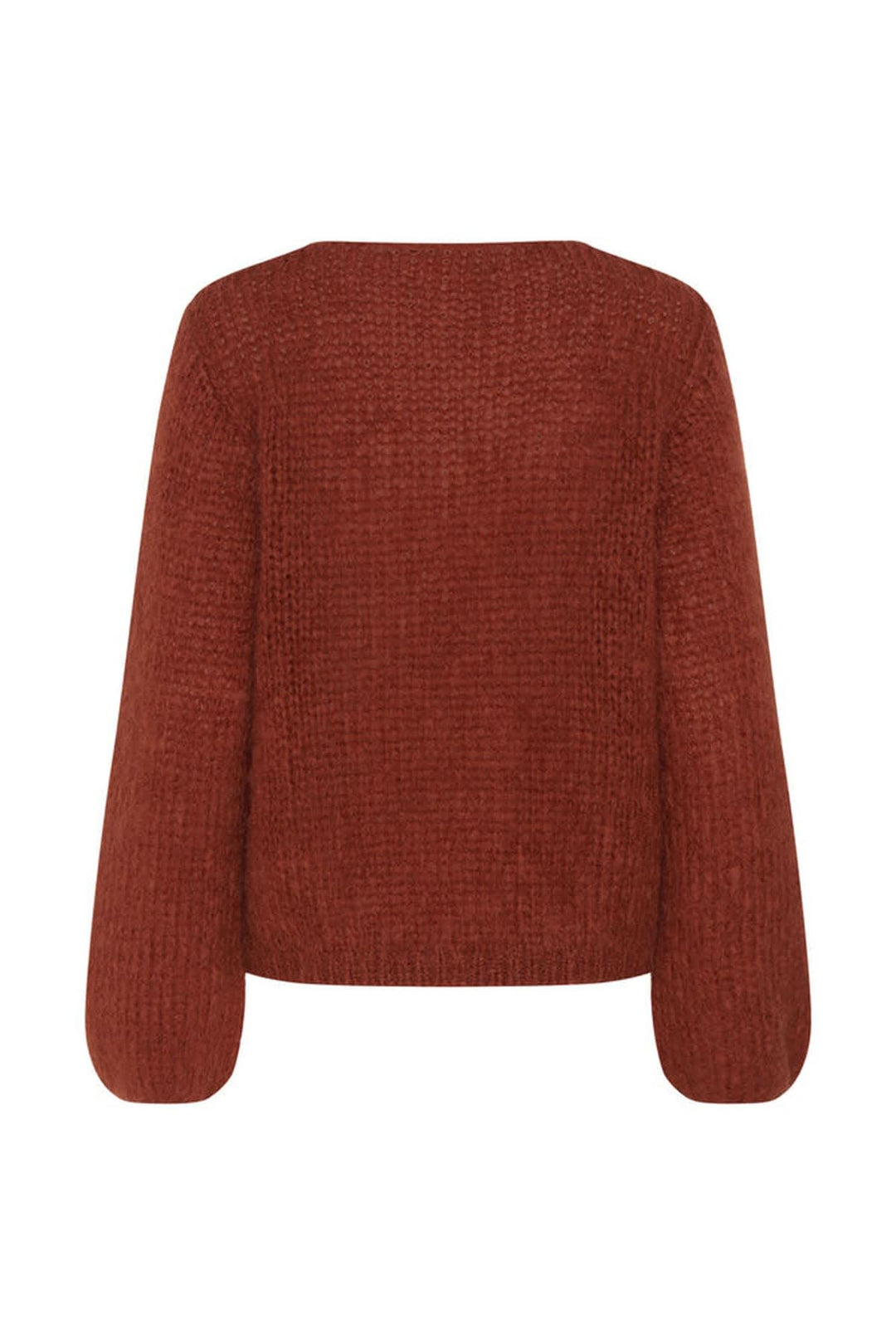 Front view of the fluffy knit Inwear for women in beige with a turtleneck - Valérie Simon