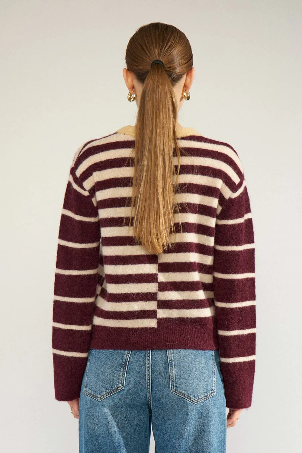 Tricot rayé à encolure ronde pour femme Numph