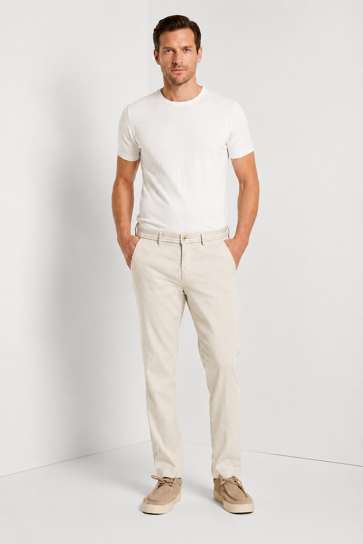 Pantalon Turin Oxford en lin et coton coupe moderne
