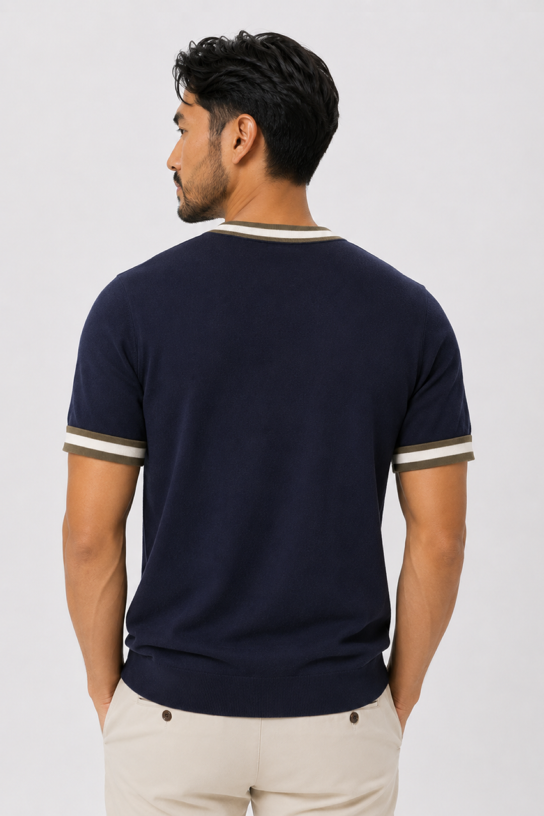 Contrast cotton T-shirt