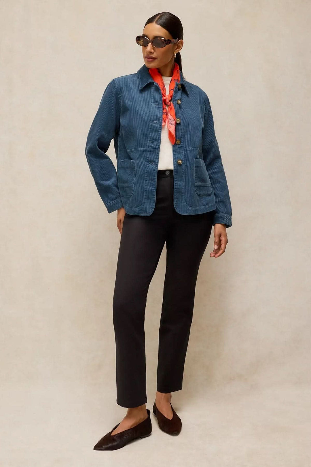 Veste en velours côtelé boutonnée pour femme White Stuff