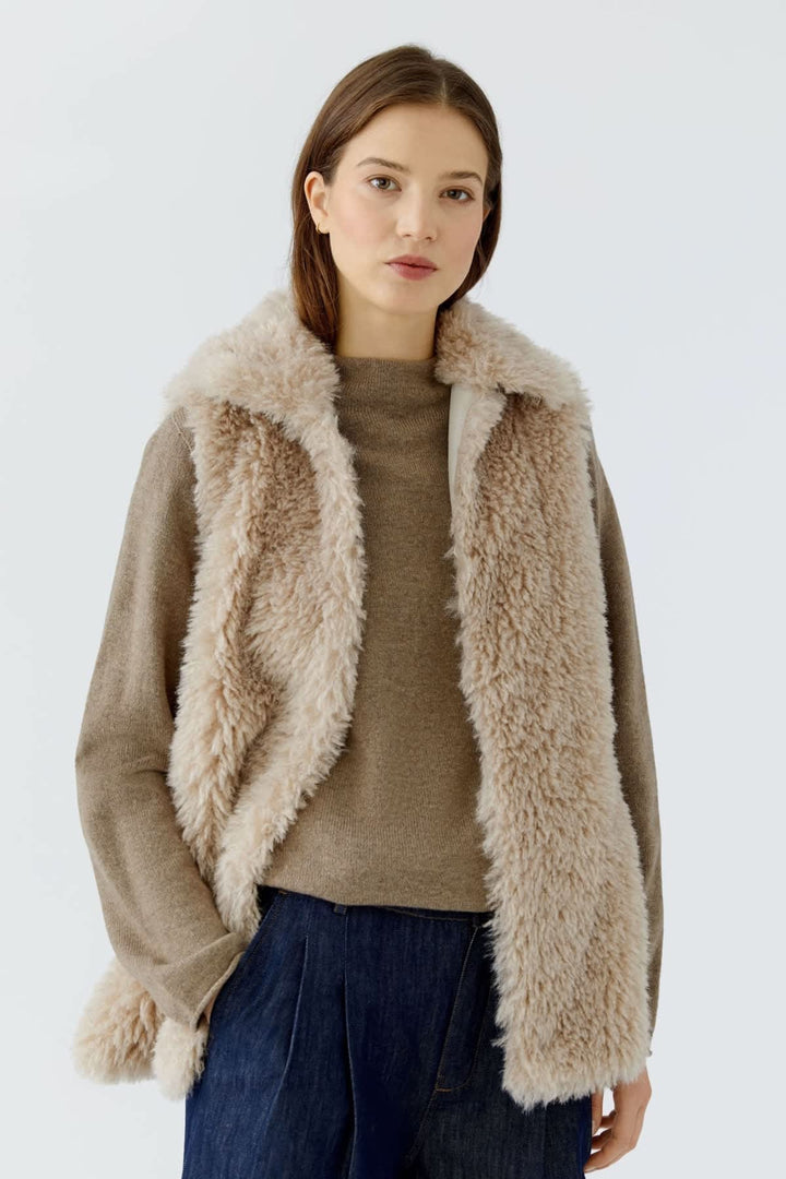 Veste sans manches en fausse fourrure pour femme Oui