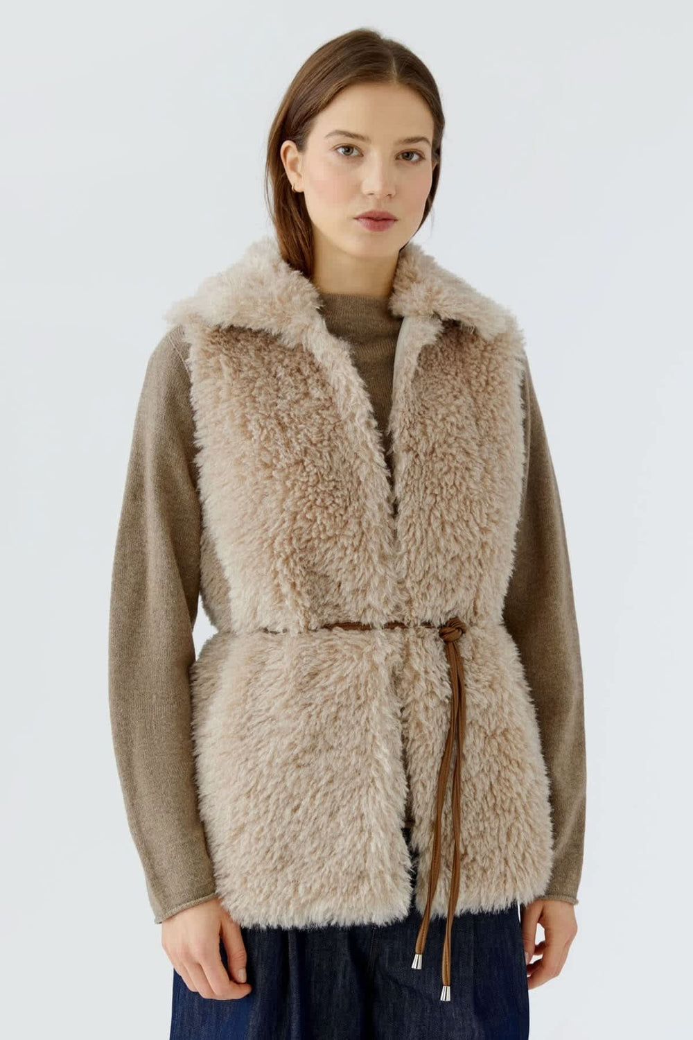 Veste sans manches en fausse fourrure pour femme Oui