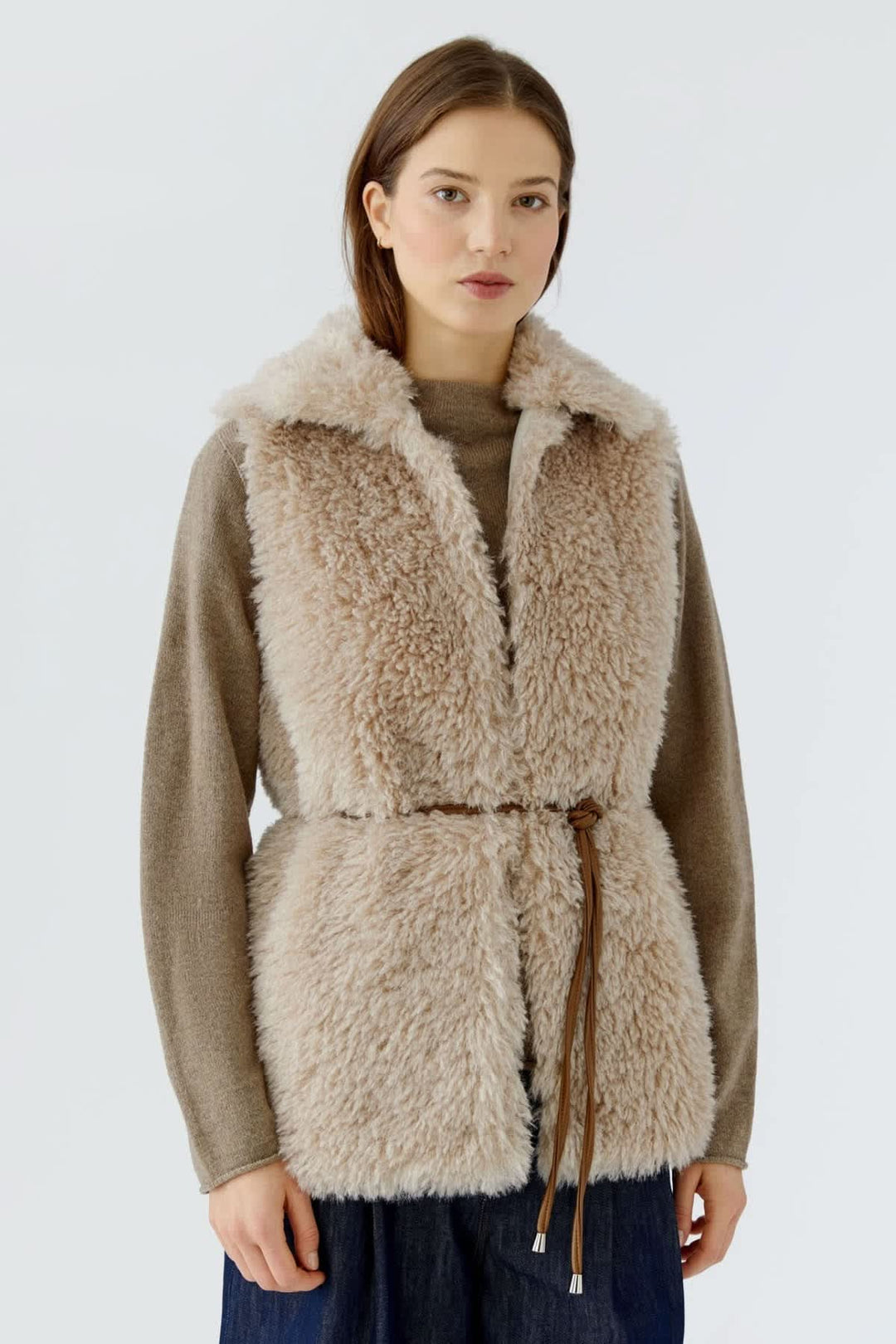 Veste sans manches en fausse fourrure pour femme Oui