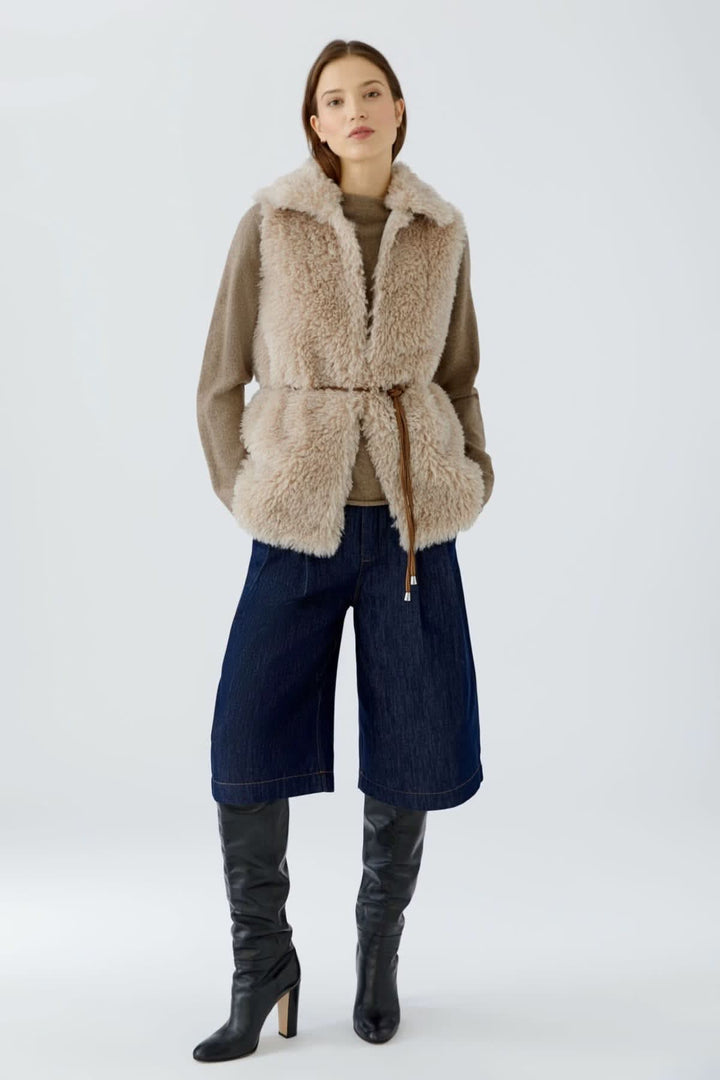 Veste sans manches en fausse fourrure pour femme Oui