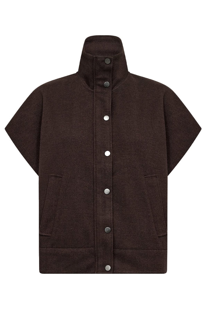 Structured stand-collar sleeveless jacket for women by Soya Concept