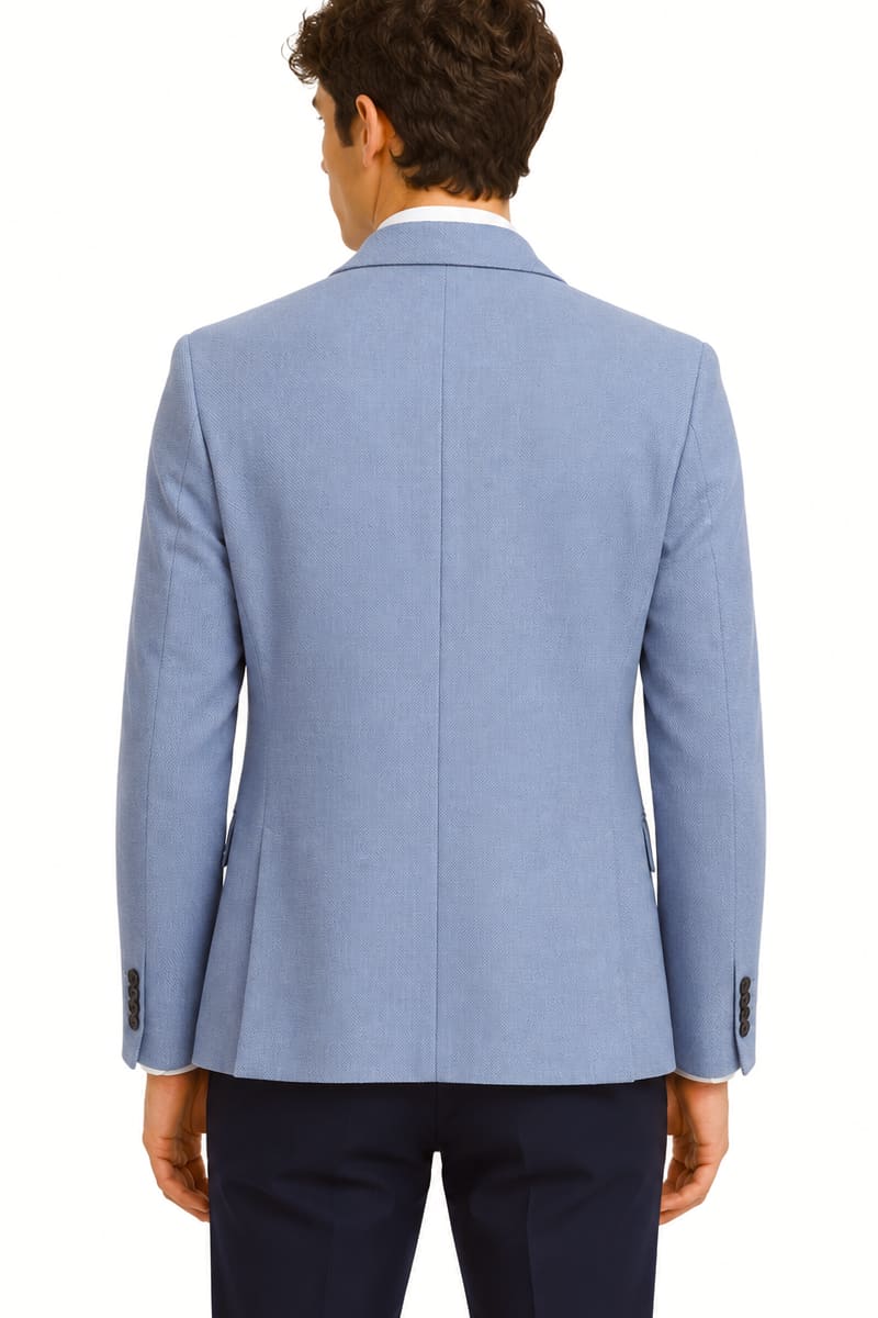 Front view of the Lief Horsens textured gray men&