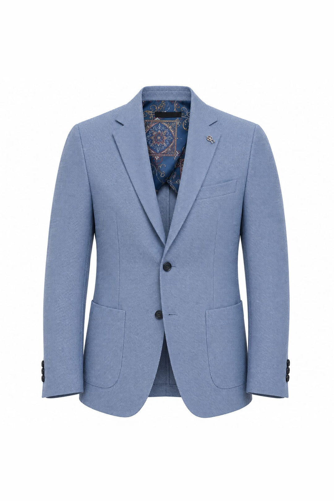 Front view of the Lief Horsens textured gray men&