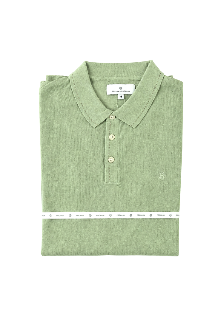 Short-sleeve terry cloth polo shirt