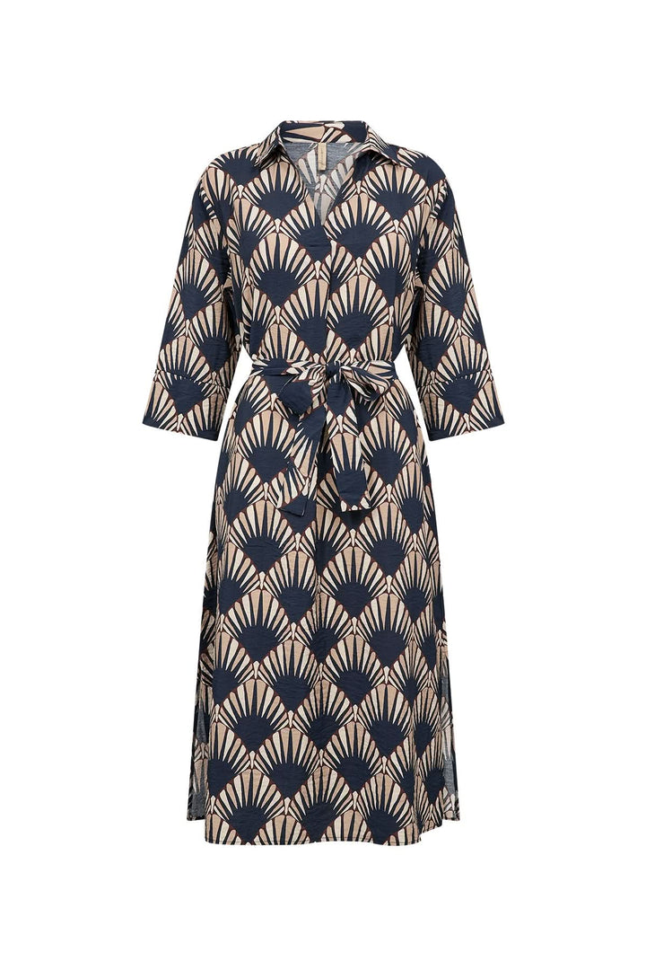 Halin midi dress with graphic print and belt 