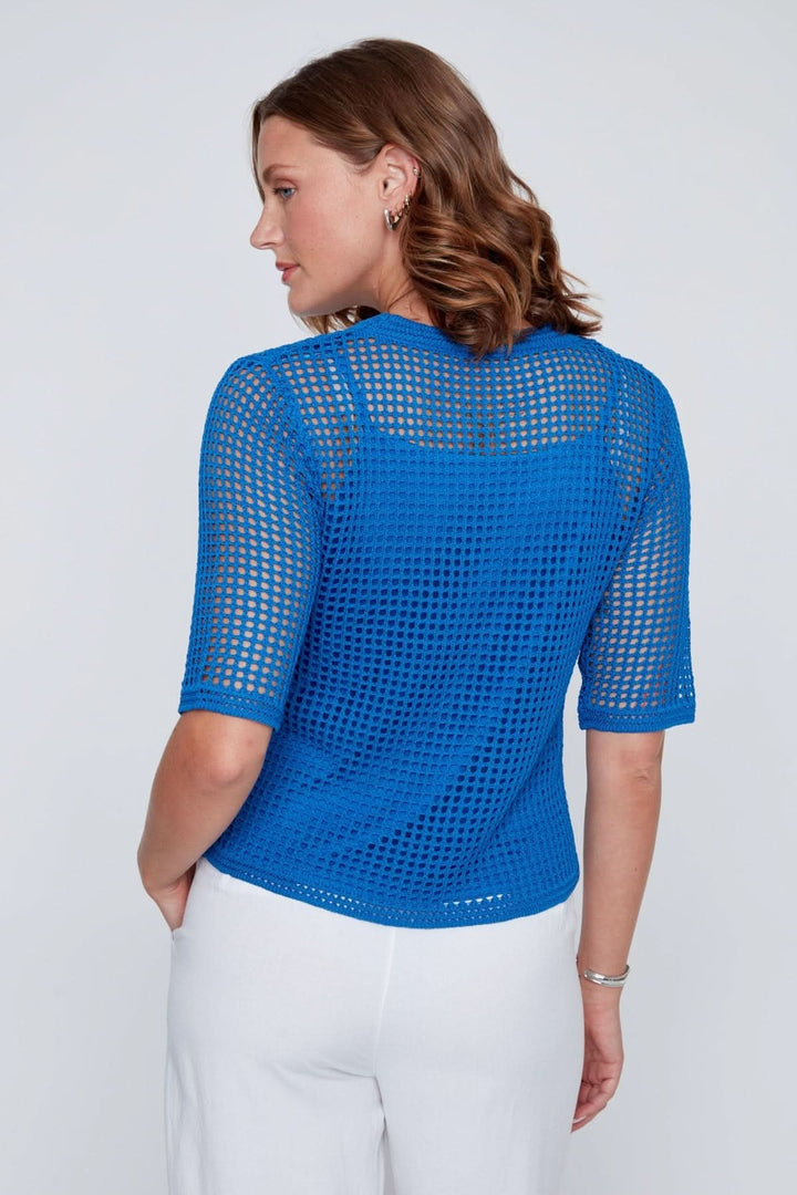 Openwork knit with short sleeves