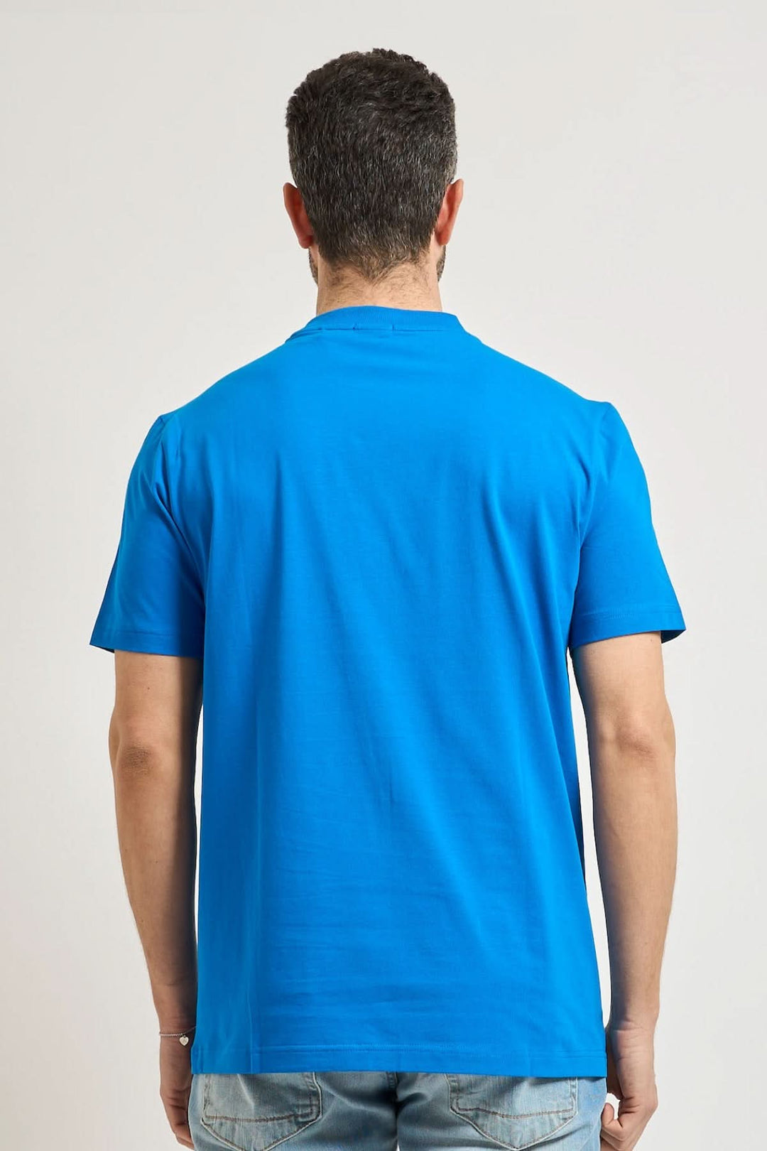 Stretch cotton T-shirt with logo