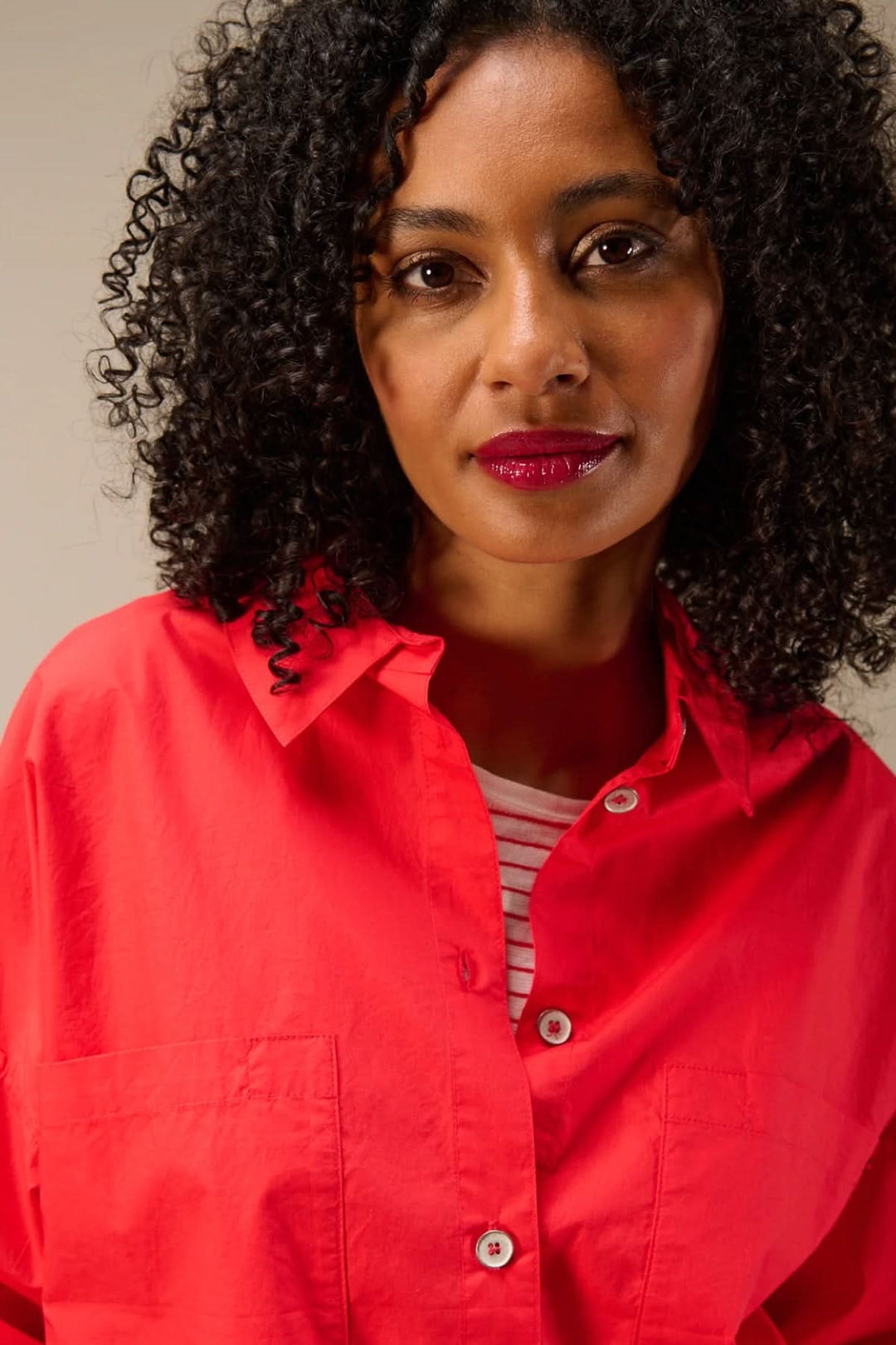 Solid-color blouse