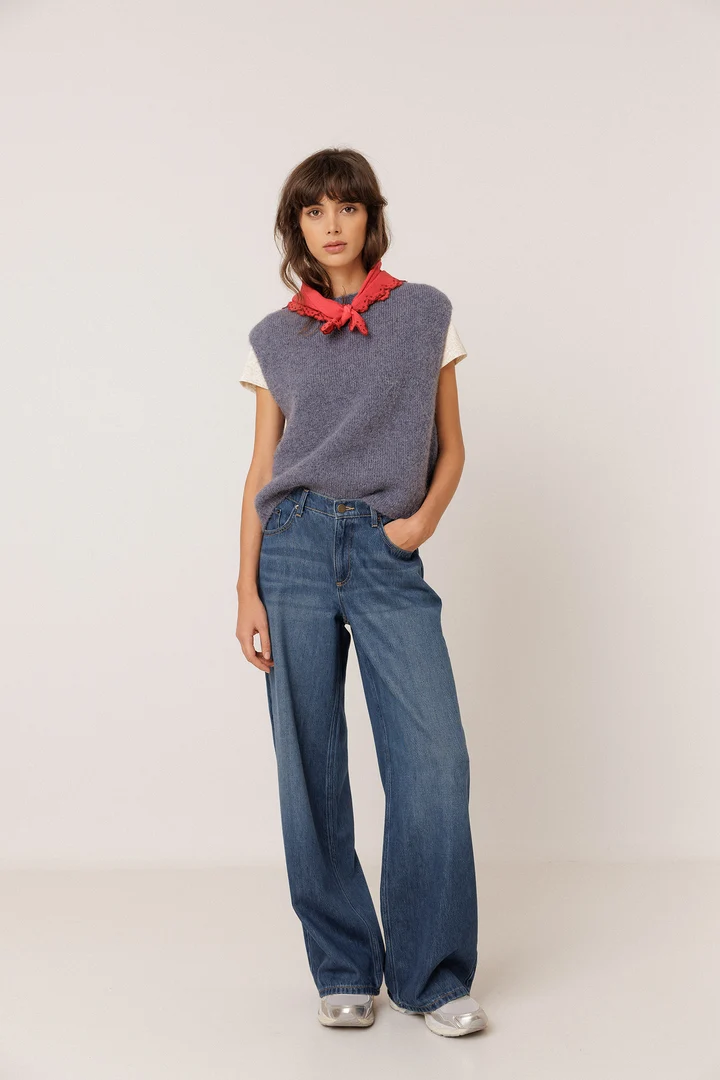 Veste sans manches en tricot