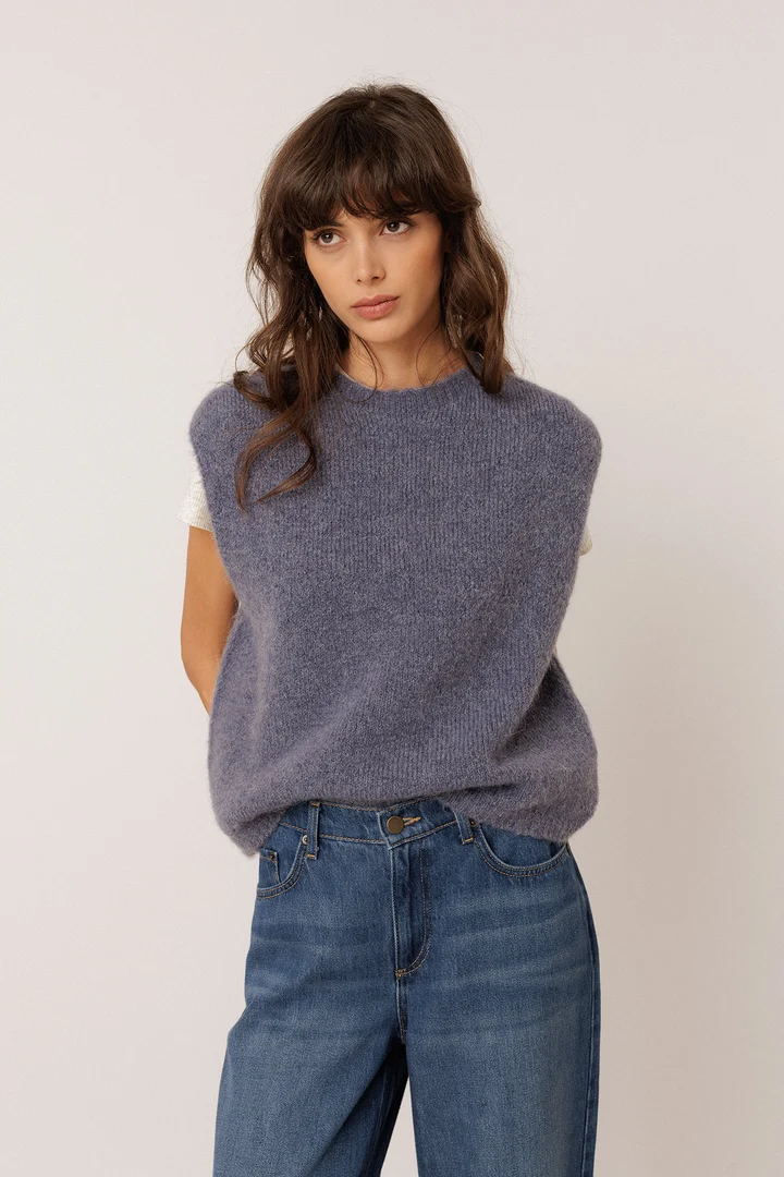 Veste sans manches en tricot