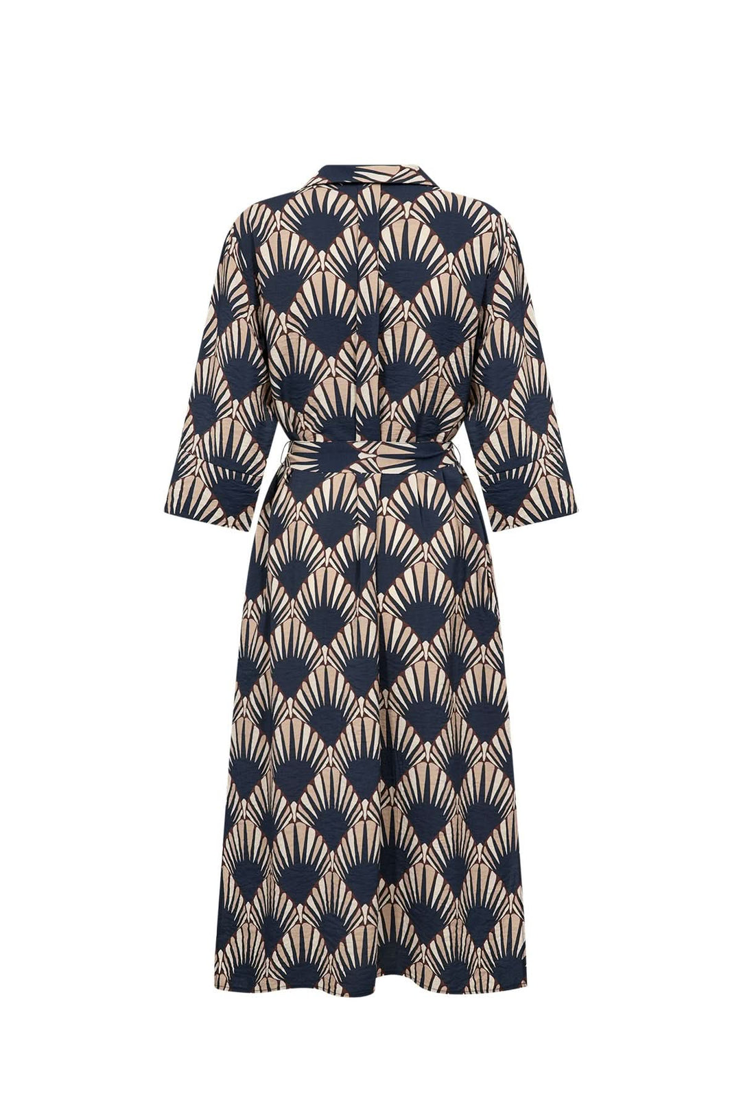 Halin midi dress with graphic print and belt 