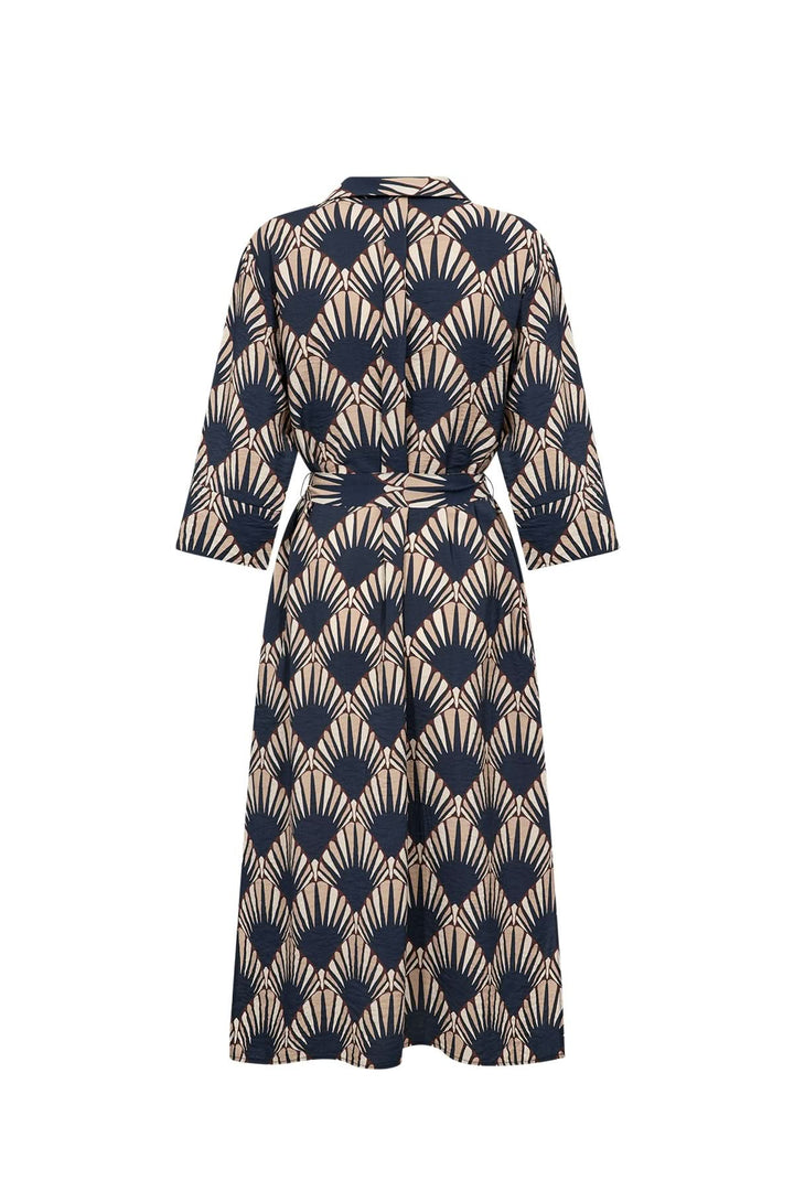 Halin midi dress with graphic print and belt 