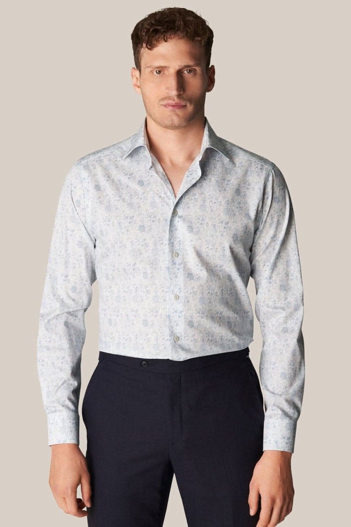 Chemise en twill fin avec imprimé "Party disco" pour un look business casual élégant.