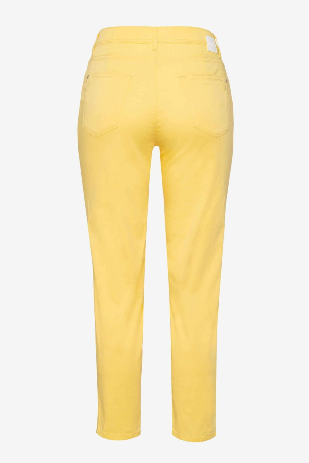 Pantalon femme Jean Mary S ultralight jaune vu de dos, coupe slim et poches élégantes.