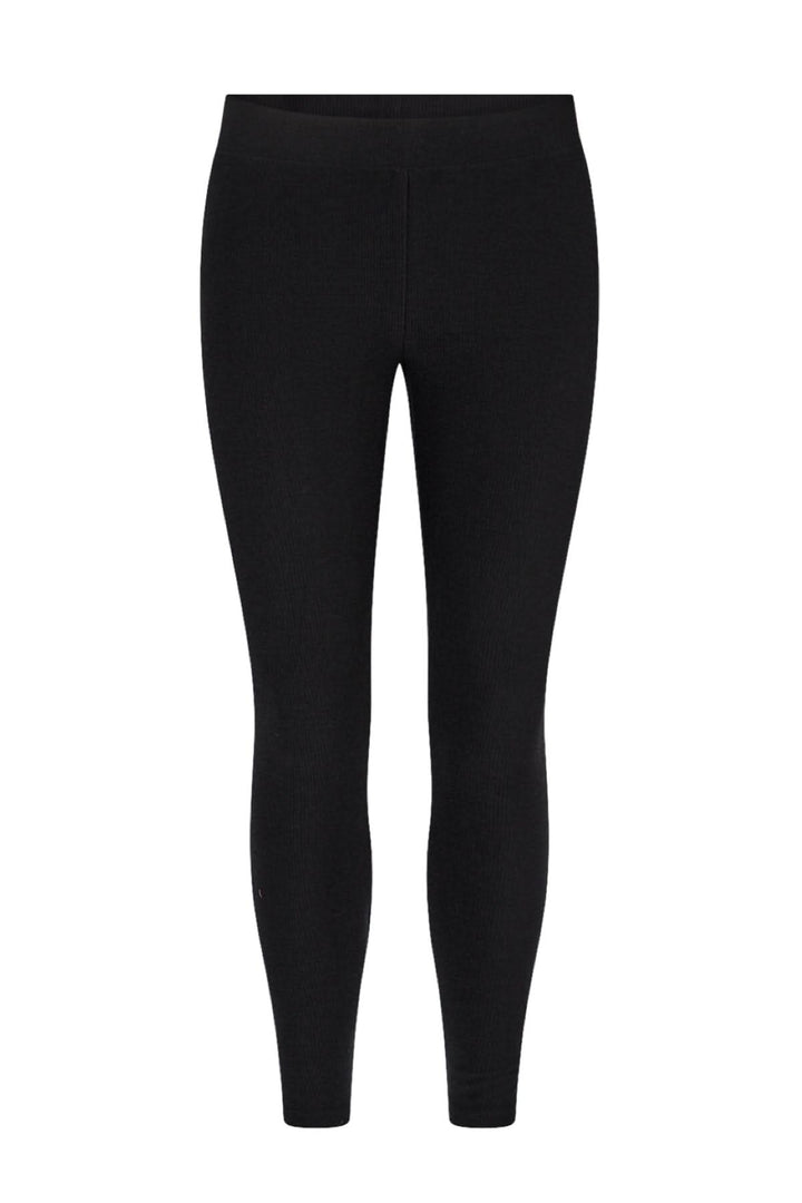 Legging côtelé noir, ajusté, éco-responsable, idéal sous une robe ou avec une chemise classique.