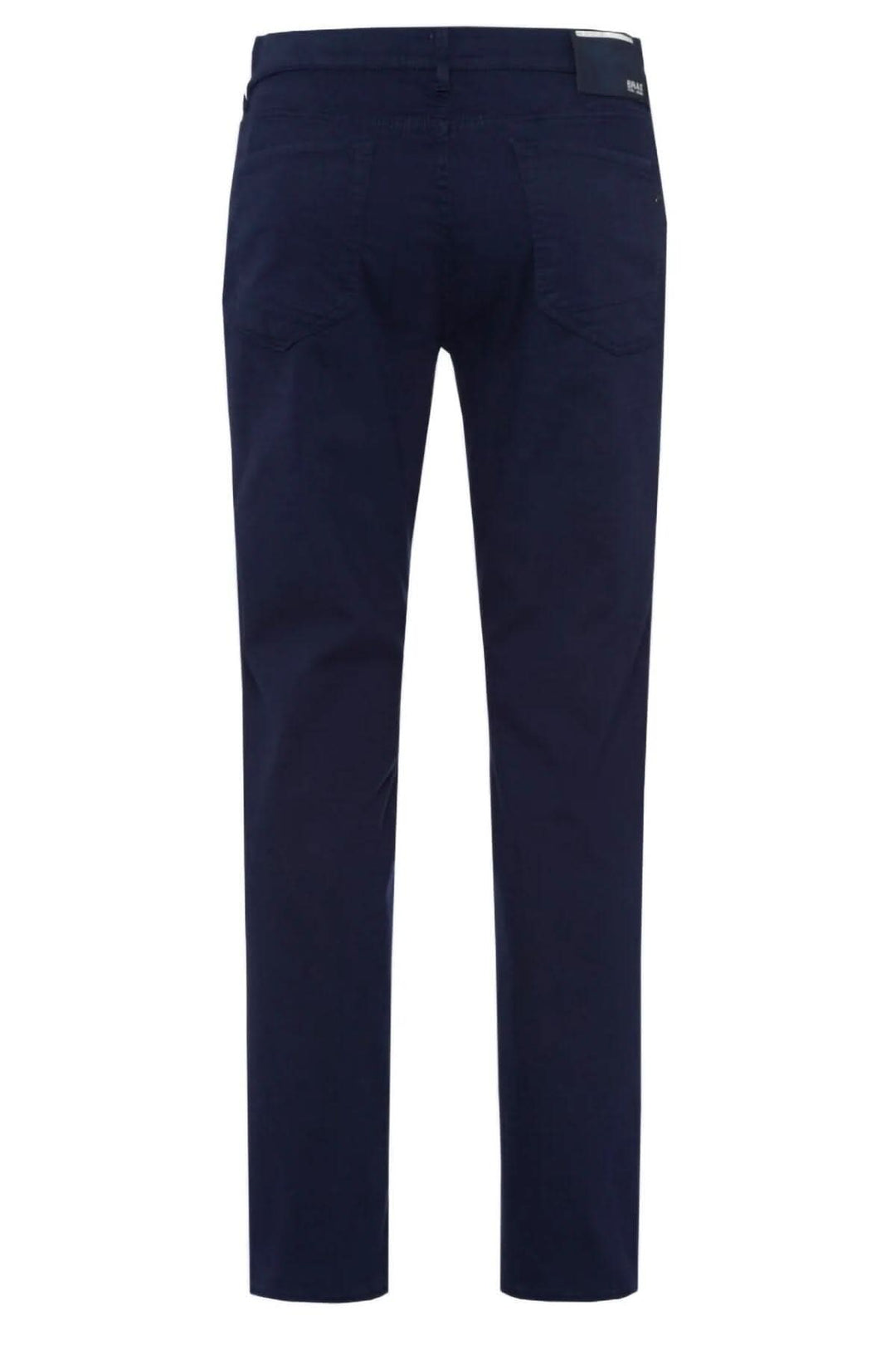 Pantalon en coton pour homme, coupe moderne et élégante, vue arrière, coloris bleu marine.