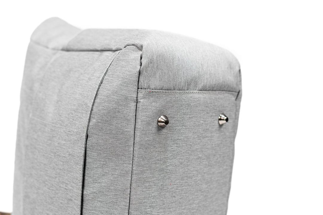 Close-up of a gray fabric bag&