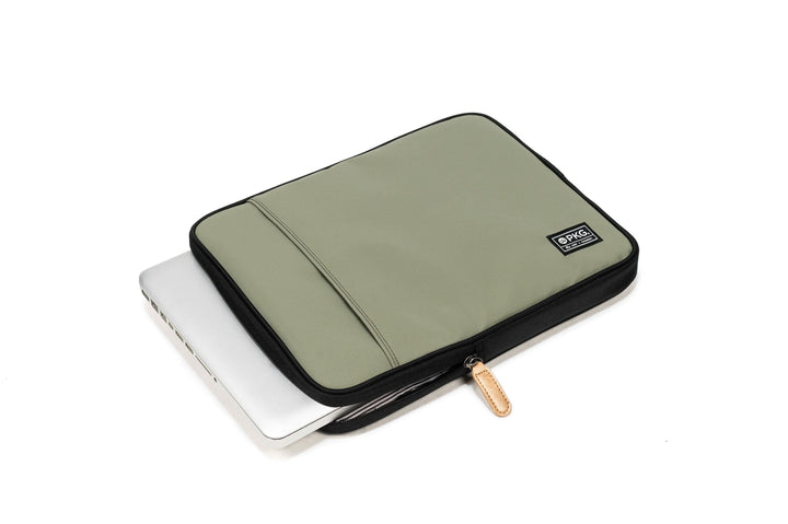 Pochette PKG Stuff pour ordinateur portable 13"-16" en polyester vert, idéale pour le rangement d&