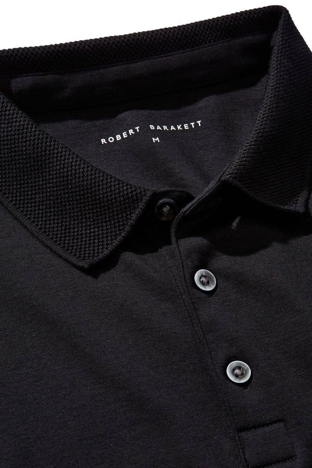 Polo Georgia noir de Robert Barakett avec col en maille nid d&