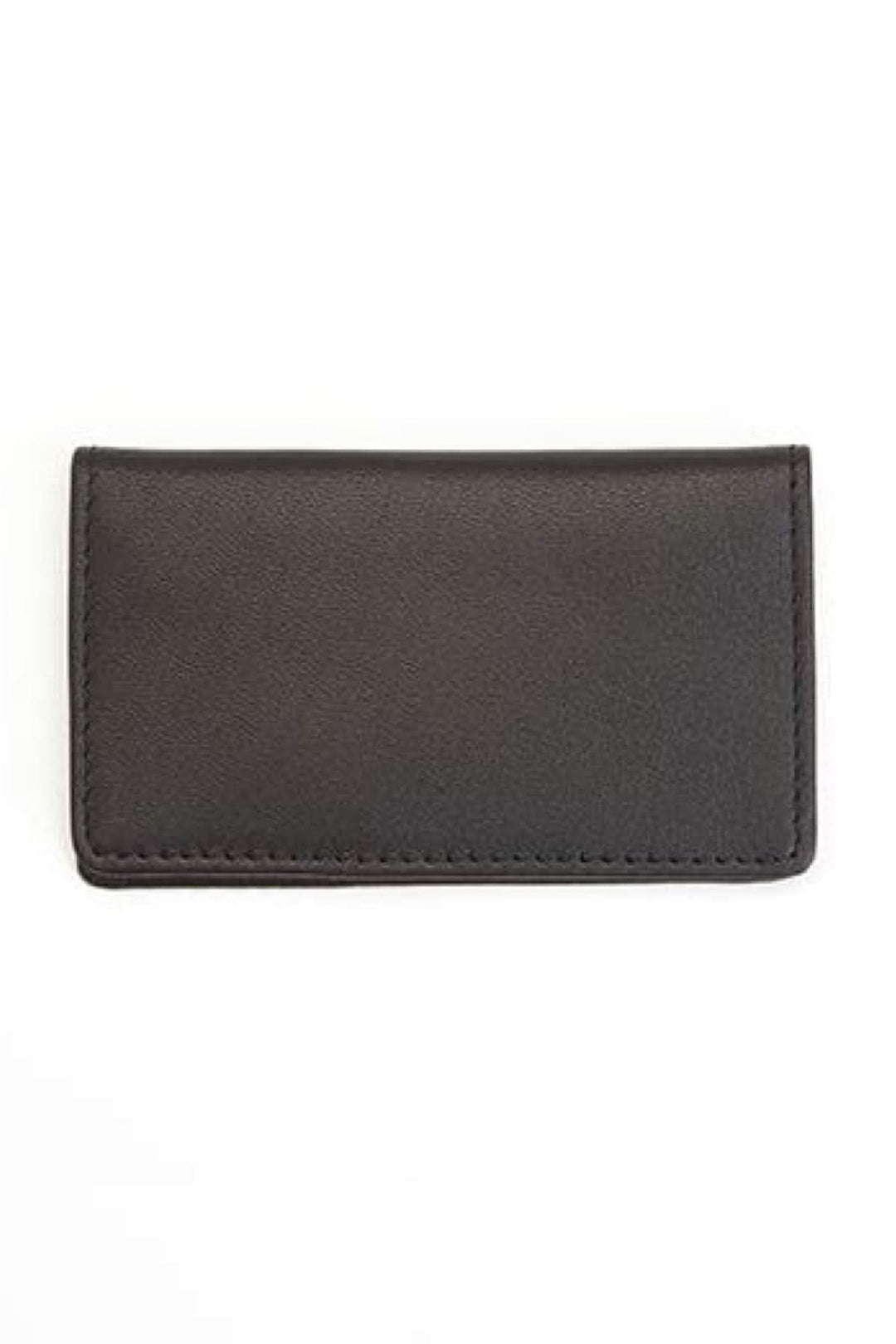Porte-cartes en cuir Nappa noir, double face, élégant et fonctionnel, peut contenir jusqu&