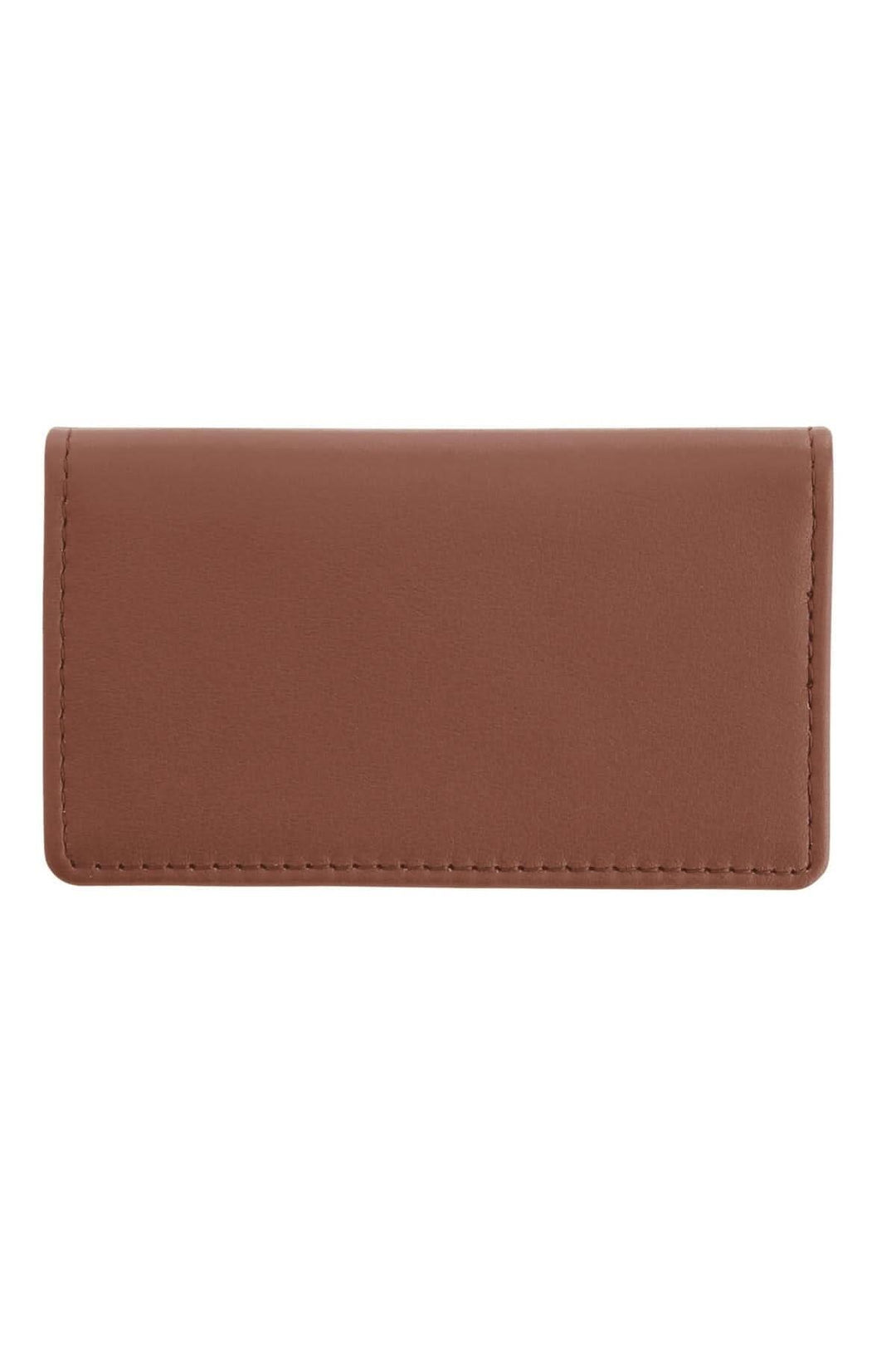 Porte-cartes en cuir Nappa marron, format double face, pouvant contenir jusqu&