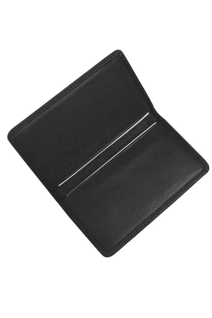 Porte-cartes en cuir Nappa noir, double face, pouvant contenir jusqu&