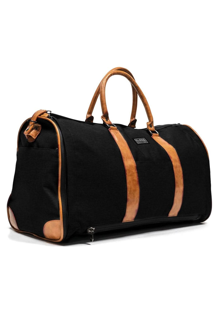 Sac de sport noir PKG Rosedale 41L avec des poignées en cuir, idéal pour les voyages d&