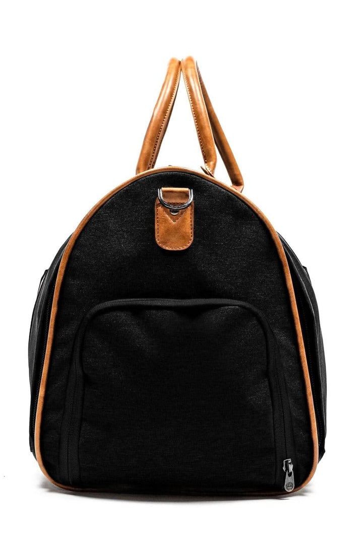 Sac de sport Rosedale 41L noir avec poignées en cuir, idéal pour voyages d&