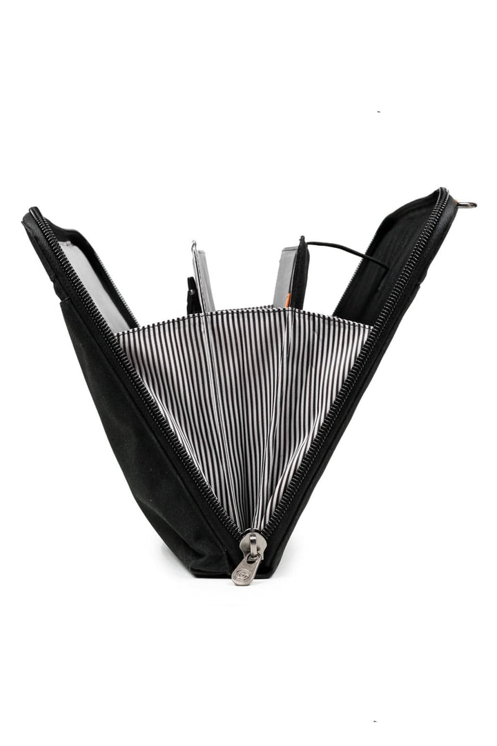 Sac messager accordéon Wellington 10L ouvert, montrant l&