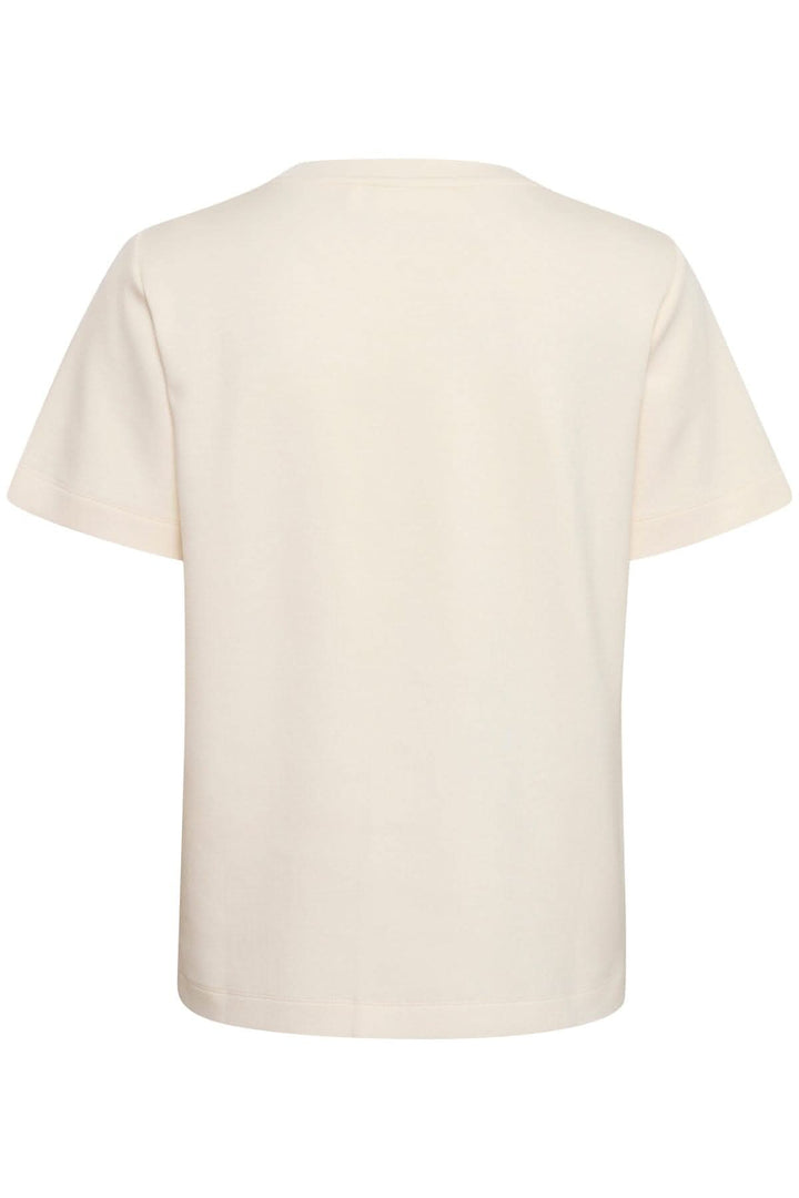 T-shirt velouté Vincent, coupe classique, col rond, couleur crème, dos simple, confort et style.