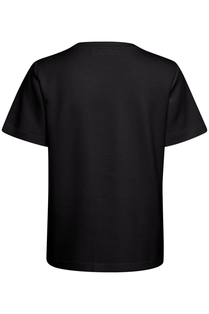 T-shirt velouté Vincent noir, coupe classique avec col rond, manches courtes, vue arrière.